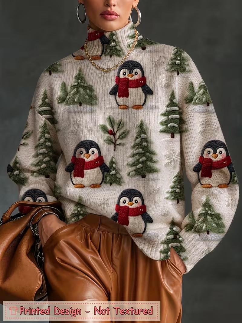 เสื้อยืดคอเต่าผู้หญิง ลายดอกไม - Winter Clothing For Women บทวิจารณ์และราคา